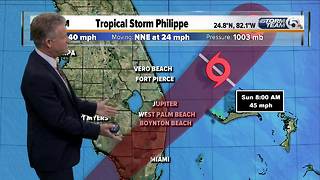 Early Sunday morning updated on TS Philippe