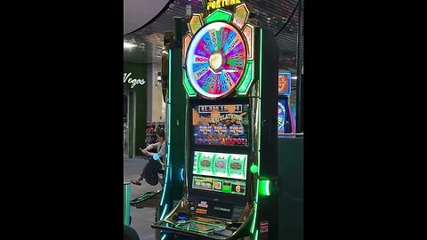 Player Won Jackpot Wheel of Fortune Triple Double Emeralds Slot Machine Las Vegas Airport #shorts