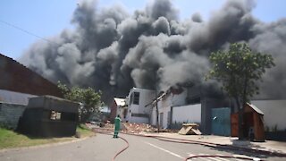 SOUTH AFRICA - Durban - Factory fire in Jacobs (Video) (7D4)