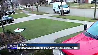 Metro Detroit delivery driver destroys package on video