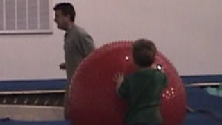 Son Trips Father On Trampoline