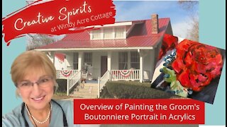 Overview of painting the Groom's Boutonniere Portrait in Acrylics