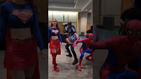 Supergirl Captain America and Spiderman