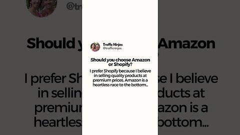 Shopify vs Amazon? This is what I think... You?