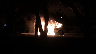Vehicle torched by fire in West Palm Beach