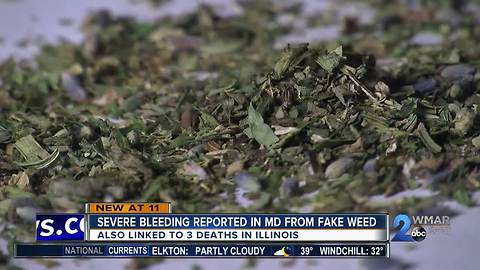 Severe bleeding reported in Maryland from synthetic marijuana