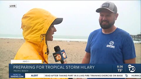 Coastal conditions due to tropical storm hilary