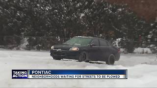 Pontiac neighborhoods waiting for streets to be plowed