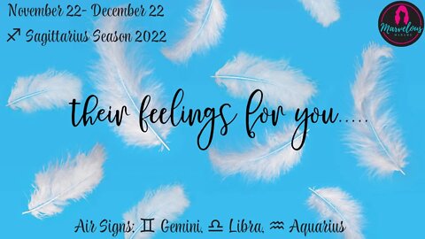 🌬 Air Signs: ♊️Gemini, ♎️Libra, ♒️Aquarius: 🗣️Their Feelings for You!✨[♐️ Sagittarius🌟Season 2022]