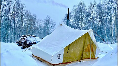 9,500ft Colorado Hot Tent Living, LOTS of Snow, Cold Evenings, Camp Work, Relaxing Moments w/ My Dog