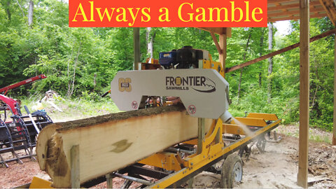 Junk Log or Maybe not! Frontier Portable Sawmill