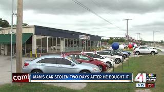 Man’s car stolen two days after he bought it