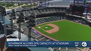 Governor allows 20% capacity at stadiums