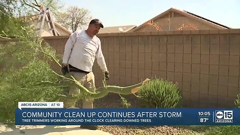 Community clean up continues after storm