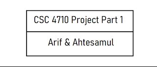 CSC 4710 Project Part 1 - Arif Hasan and Ahtesamul Haque