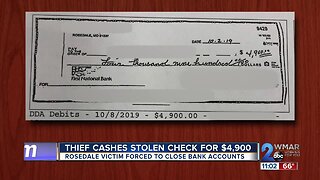 Thief cashes stolen check for nearly $5,000