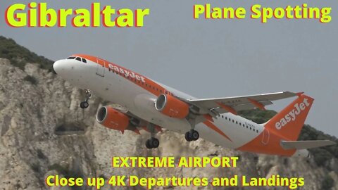 PLANE SPOTTING GIBRALTAR, Extreme Airport, 4K, Including Beech B200 Super King