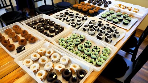 Various homemade donuts baked without oil / korean street food