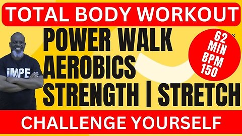 Try This Total Body Workout Challenge 62 Min | Fast Paced Power Walk March Aerobics Strength Stretch