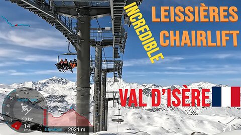 [4K] Skiing Val d'Isère, Incredible Leissières Chairlift "The Roller Coaster", France, GoPro HERO11