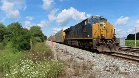 CSX Q214 Autorack Train from Sterling, Ohio August 14, 2021