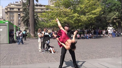 Tango at Plaza de Armas in Santiago, Chile