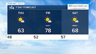 Thursday's highs will be in the 60s