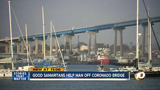 Good Samaritans help man off Coronado Bridge