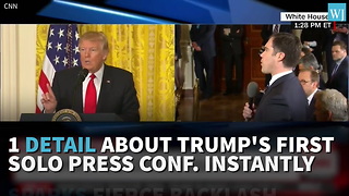 Detail About Trump's First Solo Press Conference Instantly Sparks Fierce Backlash