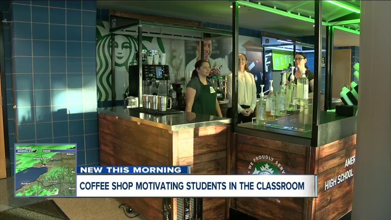 Niagara Falls High School's Starbucks coffee shop motivates students in the classroom