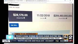 Pennsylvania woman gets $284 billion electric bill
