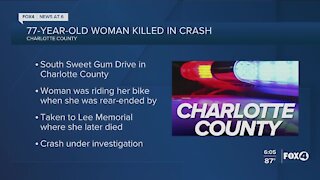 Elderly woman dies after hit by car while riding bike