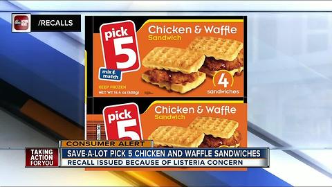 Save-A-Lot chicken & waffle sandwiches recalled due to Listeria