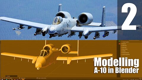 Modelling A-10 Thunderbolt II with Blender for RC Plane Plans Part 2 [Timelapse]