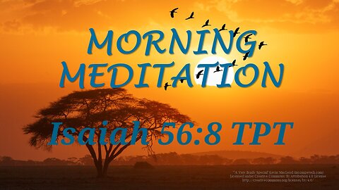 Morning Meditation -- Isaiah 56 verse 8 TPT