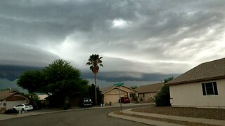 First Arm of Hurricane Hilary Over SE AZ | Massive Shelf Cloud 2023.08.21@18:46(MST)