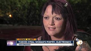 Woman's poetry, electronics stolen in Escondido car burglary