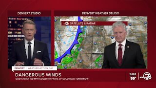Wind gusts over 100 mph could hit parts of Colorado tomorrow