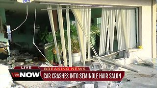 Car crashes into hair salon in Seminole