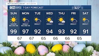 Flirting with triple-digit temperatures on Easter Sunday