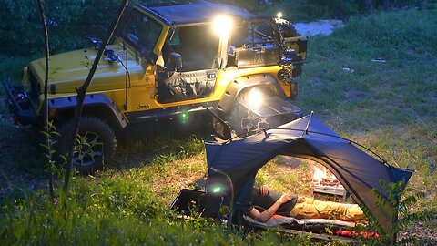 Relaxing Camping In The Haunted House | Jeep Wrangler TJ Overland MODS
