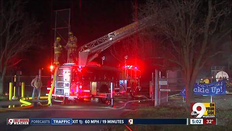 1 injured, salt trucks damaged in ODOT garage fire in New Richmond