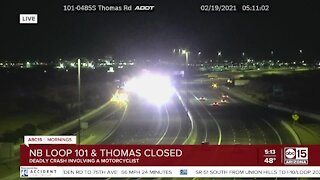 Deadly crash involving motorcycle shuts down portion of Loop 101