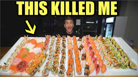 This $300 UNBEATABLE SUSHI CHALLENGE KILLED ME | World's Biggest Sushi Challenge | 寿司食べ比べチャレンジ