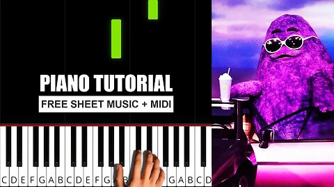 CG5 - GRIMACE SHAKE SONG (Right/Both Hands) - (BEGINNER) Piano Tutorial