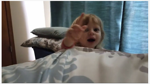 Super cute toddler wakes up dad with "Good Morning Sunshine"