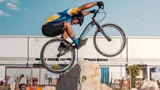 This trial bike rider is unstoppable!