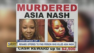 Reward offered to help find person who killed Asia Nash