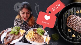 $1.29 Cheapest Steak review | Steak Lung Nuad |