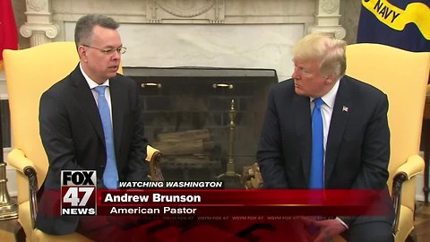 Released US pastor Andrew Brunson returns to US, meets with Trump